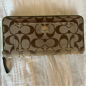 Coach Signature Zip Around Wallet